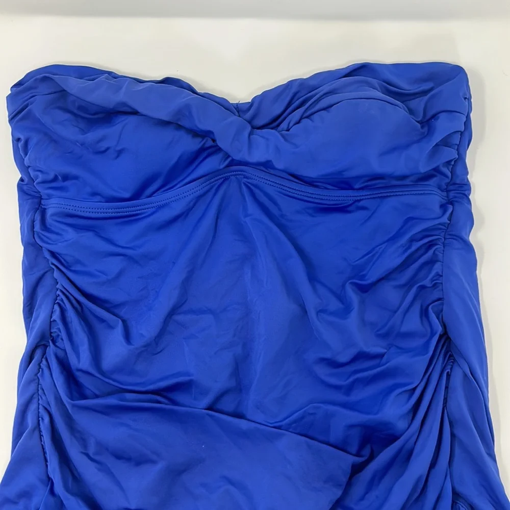 Merona Strapless Blue Swimsuit Dress Bathing Suit Size Medium